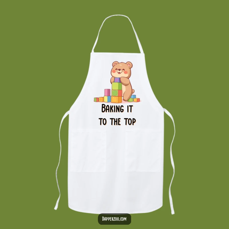 Funny Bear Chef Apron - Build Fun in the Kitchen with Playful Blocks