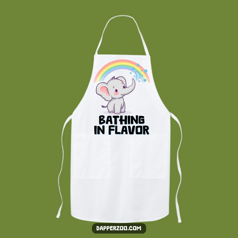Funny Elephant Rainbow Spray Apron: Cook with Colorful Joy