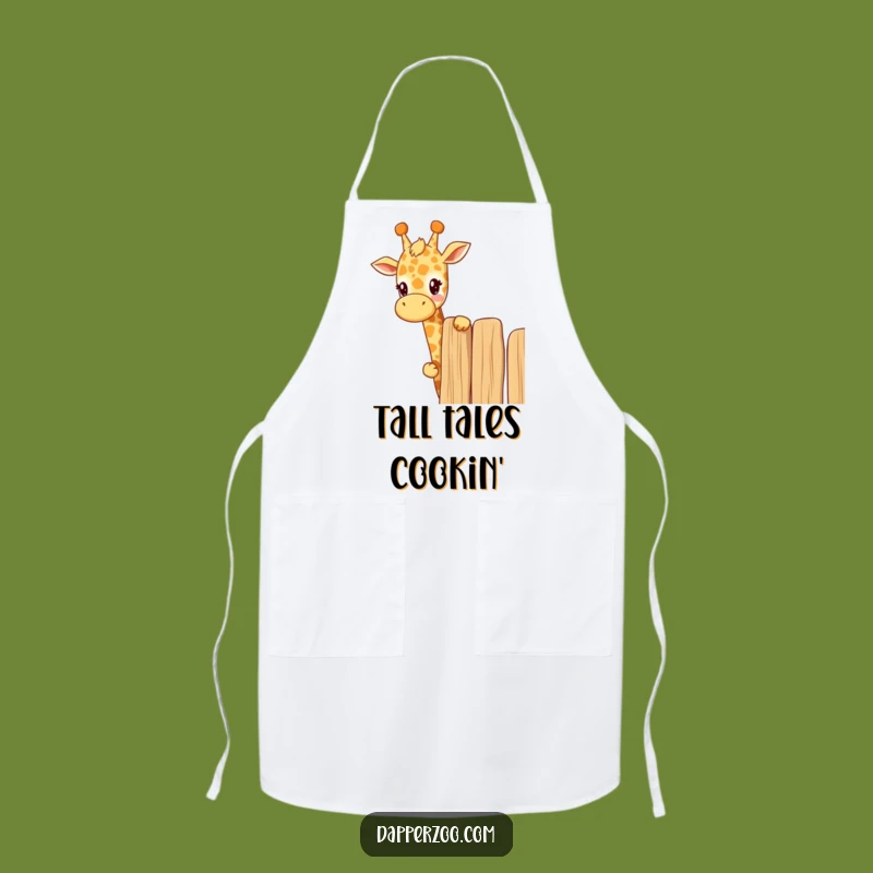 Funny Kawaii Giraffe Peeking Apron - Curious Kitchen Fun