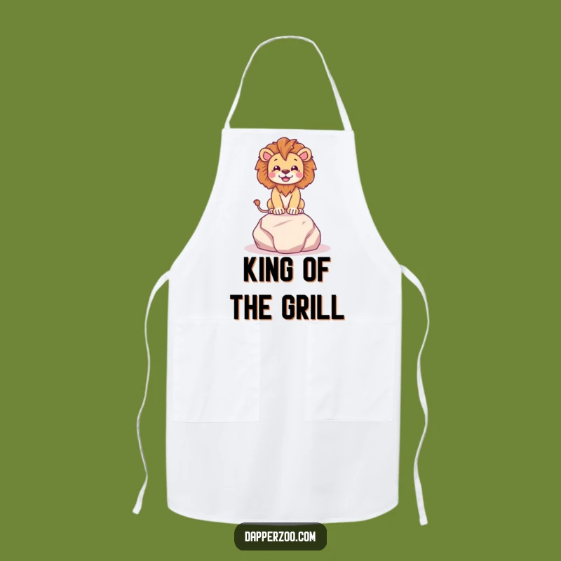 Funny Lion Regal Pose Apron - Hilarious Kitchen Fun for Majestic Cooks
