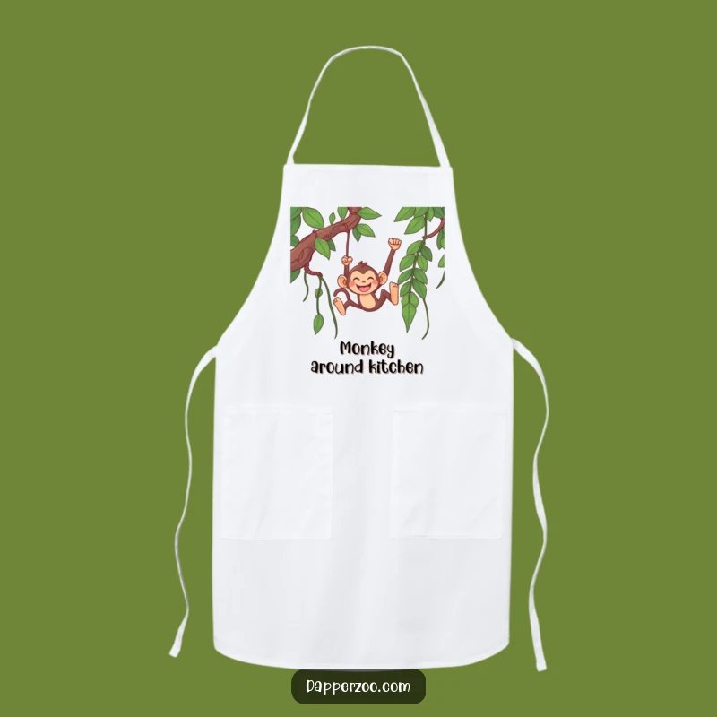 Funny Monkey Chef Apron: Happy Monkey Swinging, Hilarious Kitchen Gift!