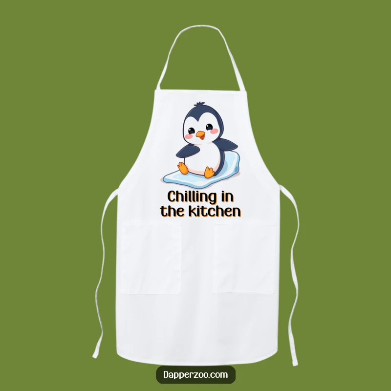 Funny Penguin Belly Slide Apron: Cook with Playful Energy