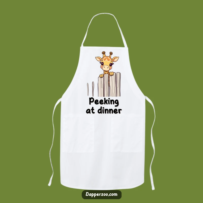 Funny Giraffe Peeking Apron: Cook with Curious Flair