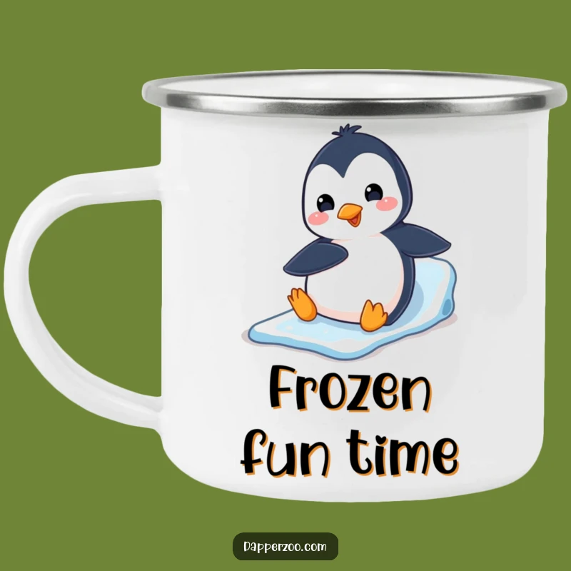 Funny Penguin Belly Slide Camping Mug: Adventure in Every Sip