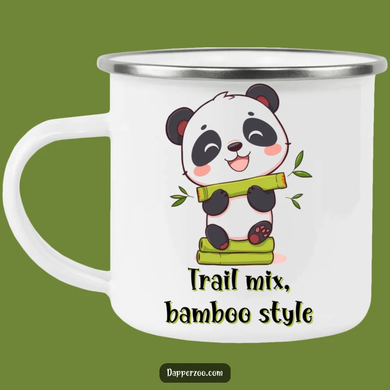 Funny Panda Bamboo Camping Mug: Durable Grinning Bear, Great Funny Gift for Outdoors