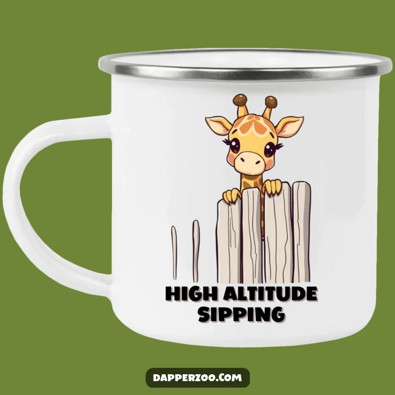 Funny Giraffe Peeking Camping Mug: Adventure and Curiosity