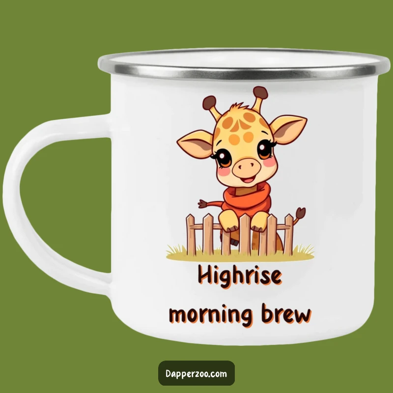 Funny Giraffe Camping Mug - Scarf Peek Adventure Gift