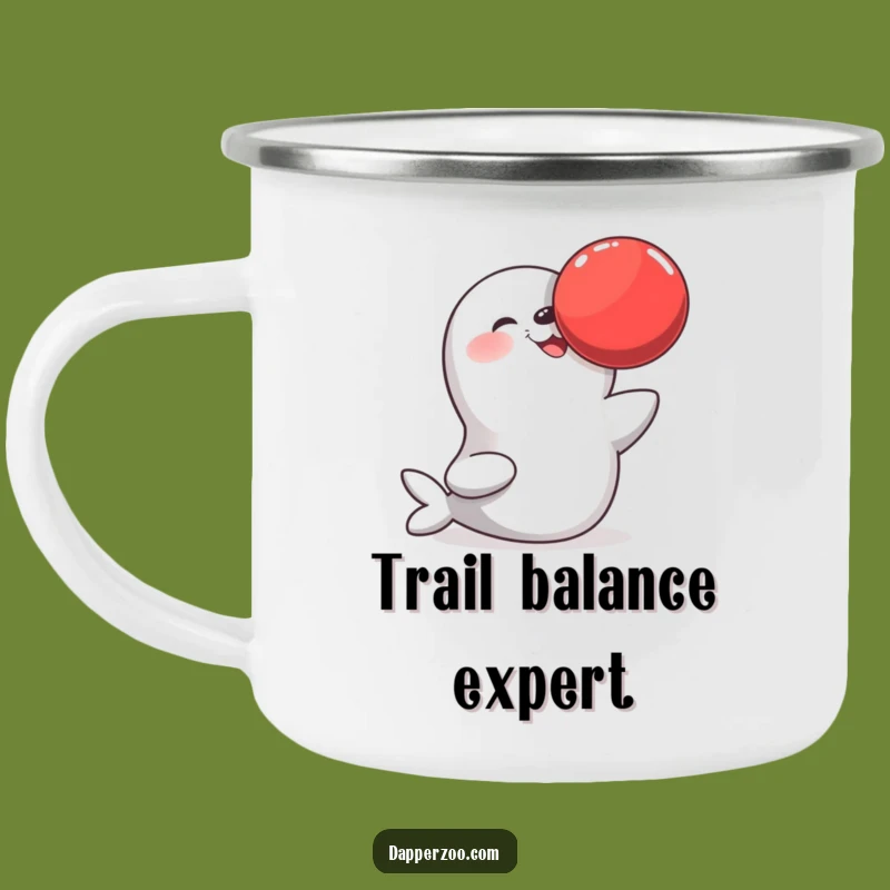 Funny Seal Balancing Ball Camping Mug, Durable & Humorous Outdoor Gift