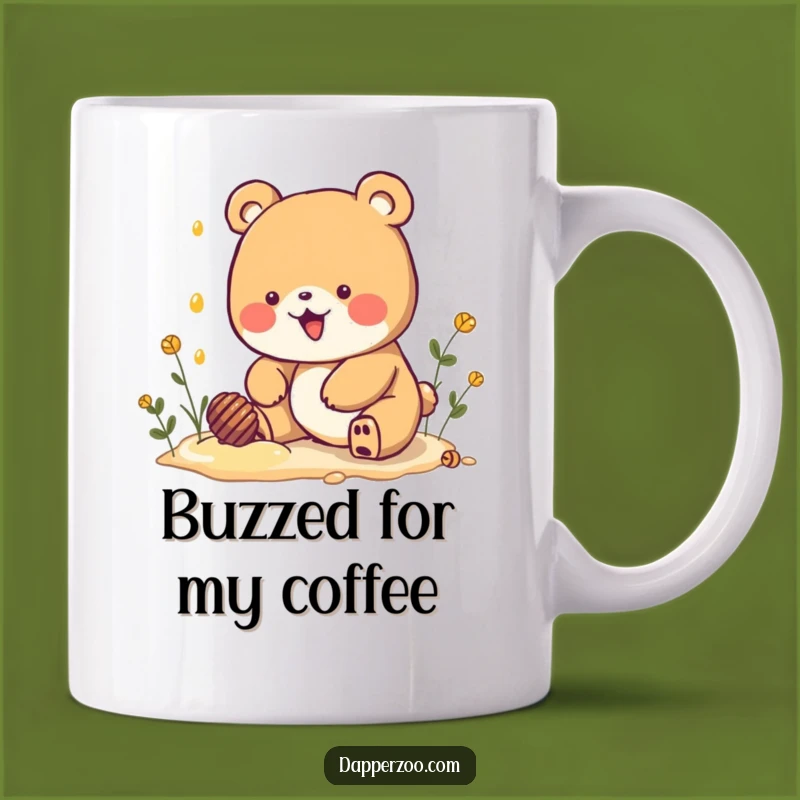 Funny Kawaii Bear Honey Dig Mug: A Sweet Gift for Bear Lovers!