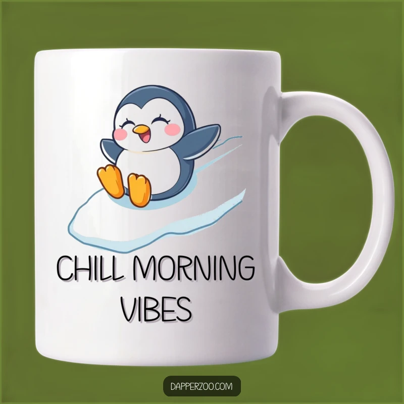 Funny Penguin Sliding Mug, Hilarious Joyful Character Gift for Wintry Fun