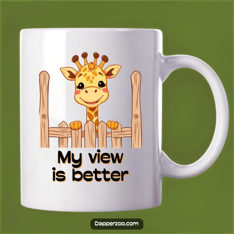 Funny Giraffe Peeking Mug - Tall Fence Grin Gift for Giraffe Lovers
