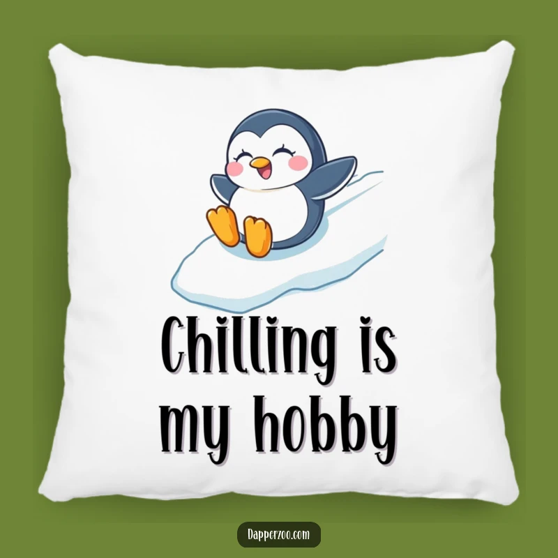 Funny Penguin Sliding Pillow, Cozy & Humorous Accent for Your Home