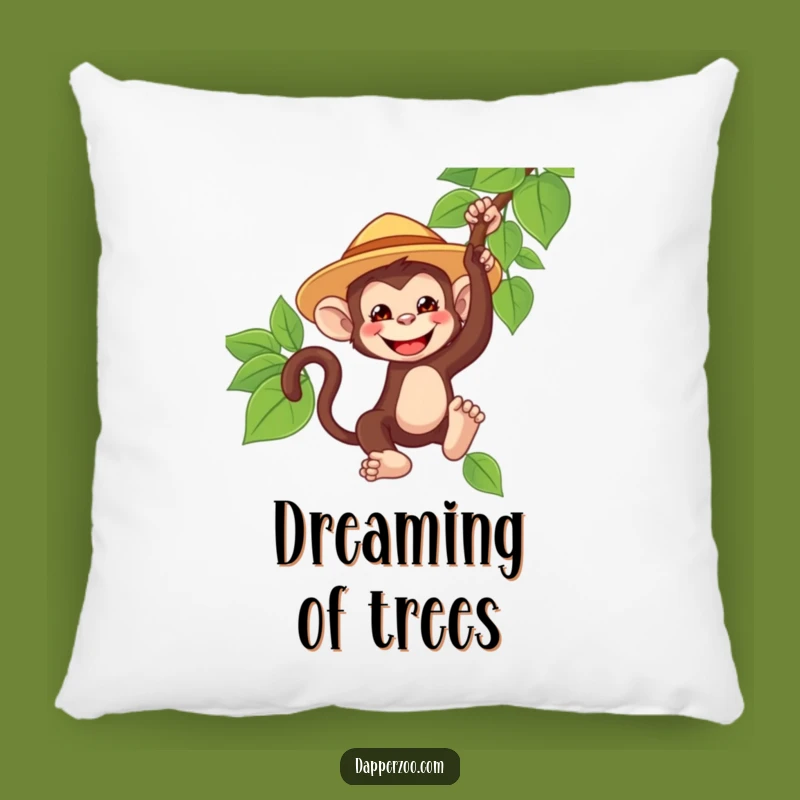 Funny Monkey Safari Pillow - Comfy Cushion with Adventurous Primate Design