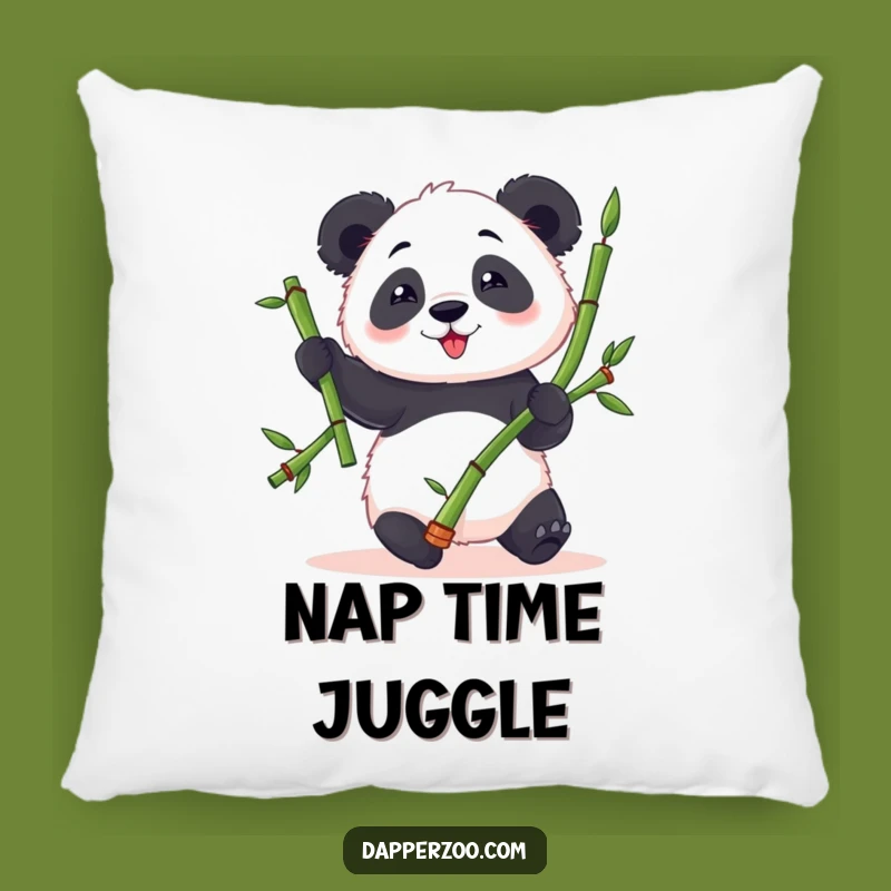 Funny Panda Comfort Pillow: Clumsy Panda Juggling, Adorable Gift!