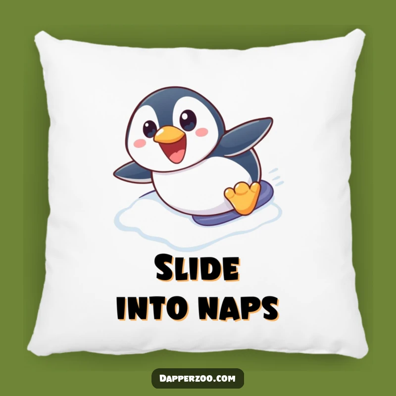 Funny Penguin Comfort Pillow: Cute Penguin Sliding, Adorable Winter Gift!