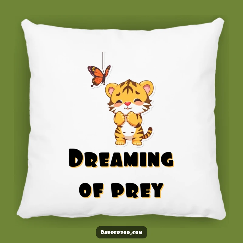 Funny Tiger Cub Butterfly Pillow, Cozy & Humorous Accent Pillow