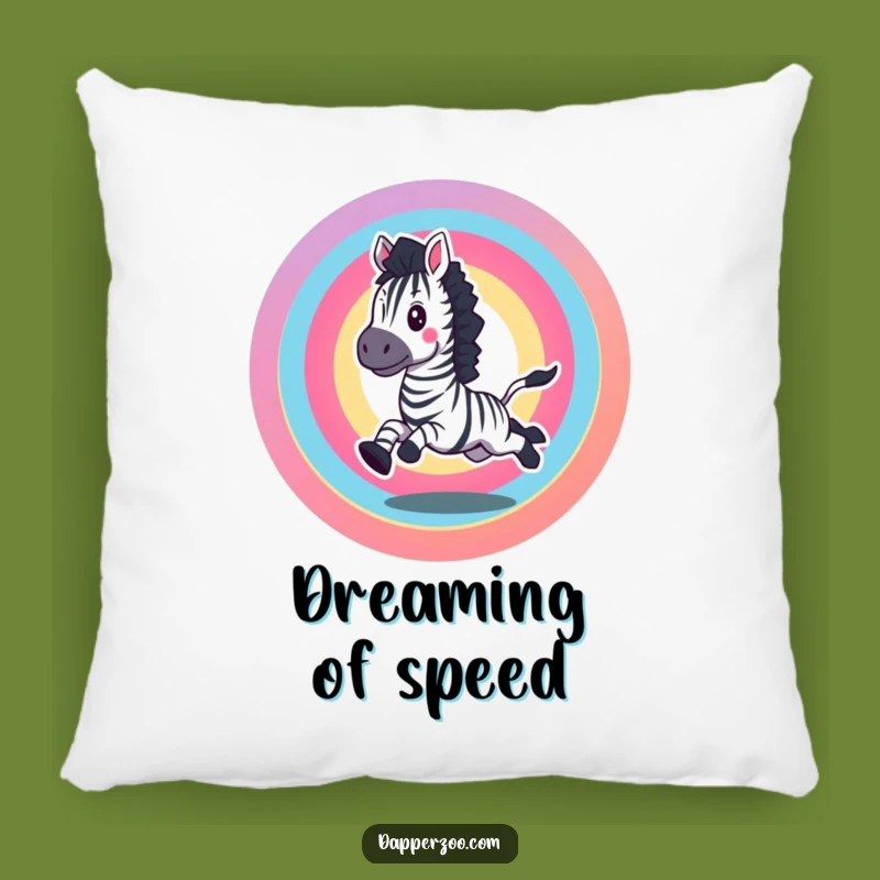 Funny Zebra Rainbow Pillow - Cozy Comfort with Enthusiastic, Galloping Design