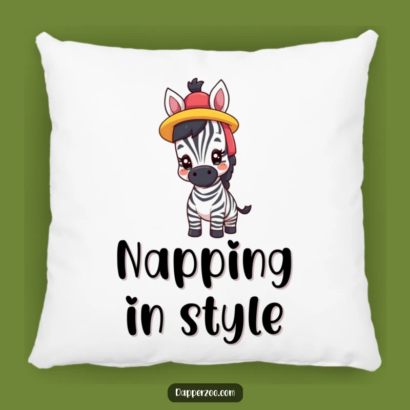 Funny Zebra Hat Pillow, Cozy & Humorous Statement Piece