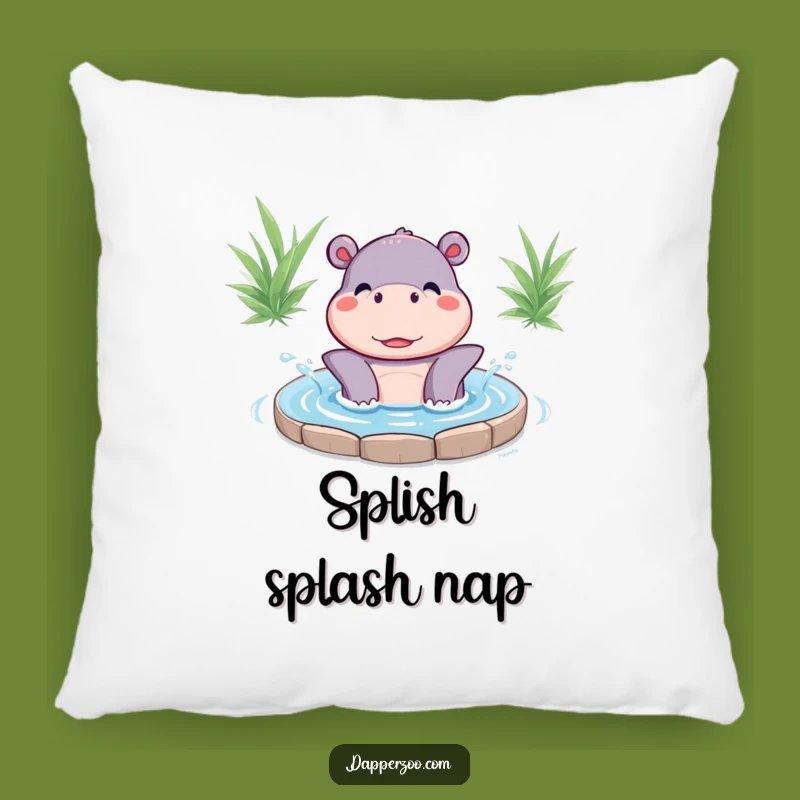 Funny Kawaii Hippo Splash Pillow: Cuddle Up with Comical Joy!