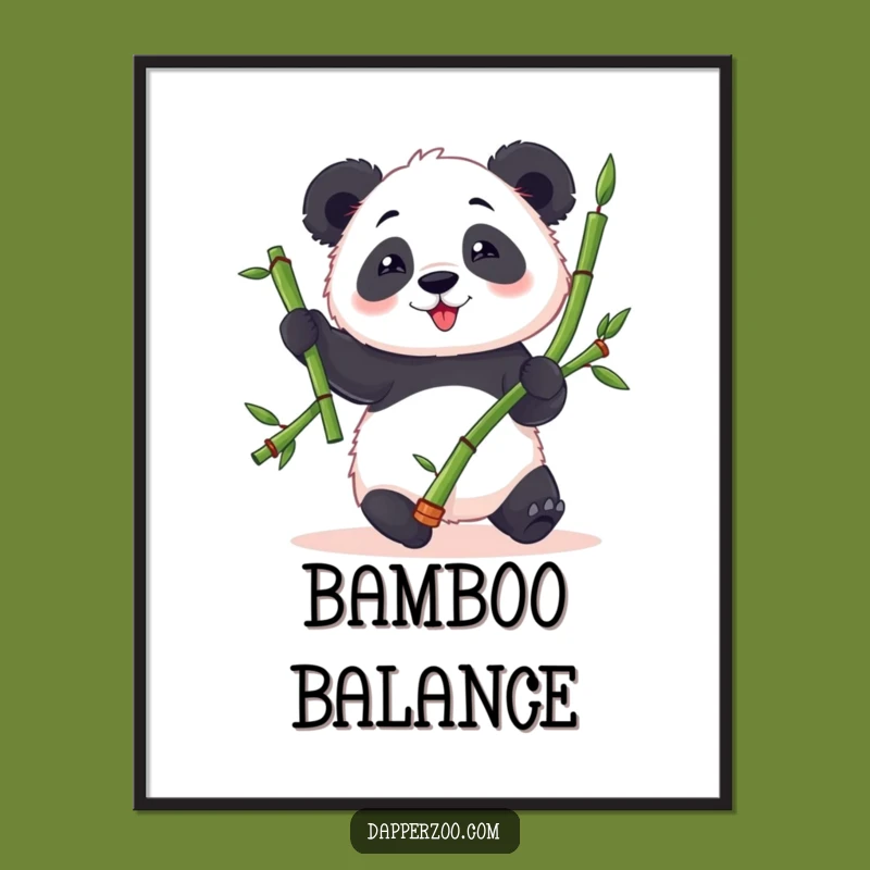 Funny Panda Juggling Digital Art: Clumsy Panda Delight, Printable Gift!