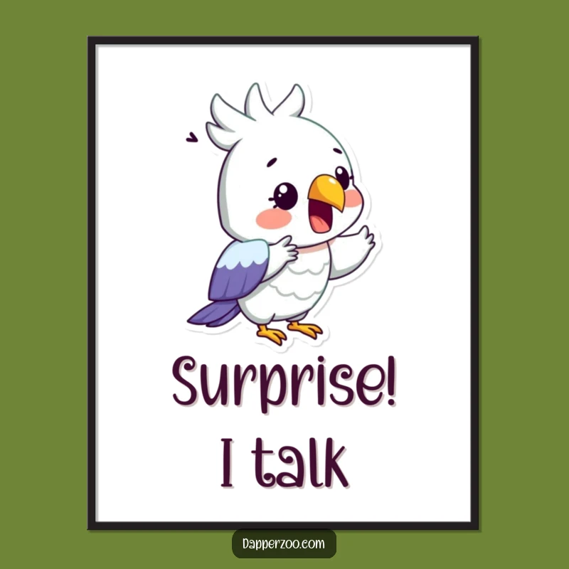 Funny Parrot Recitation Digital Print - Instant Hilarious Drama for Your Walls