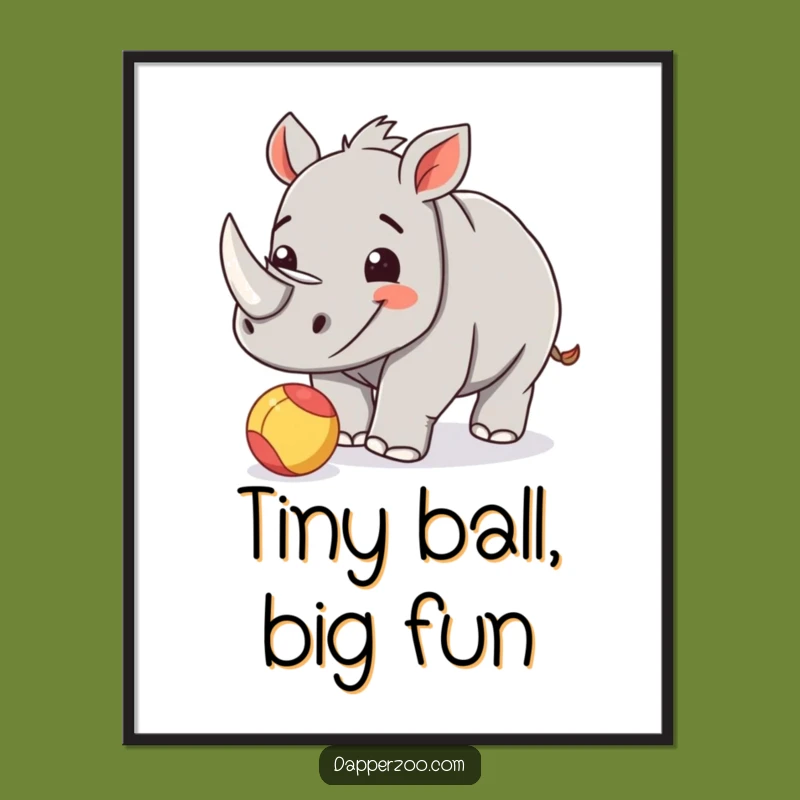 Funny Rhino Calf Digital Art: Playful Nudge, Instant Funny Gift Download