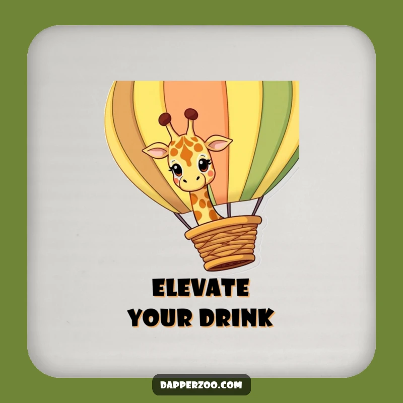 Funny Giraffe Balloon Coasters: Curious Giraffe Peeking, Humorous Table Gift!