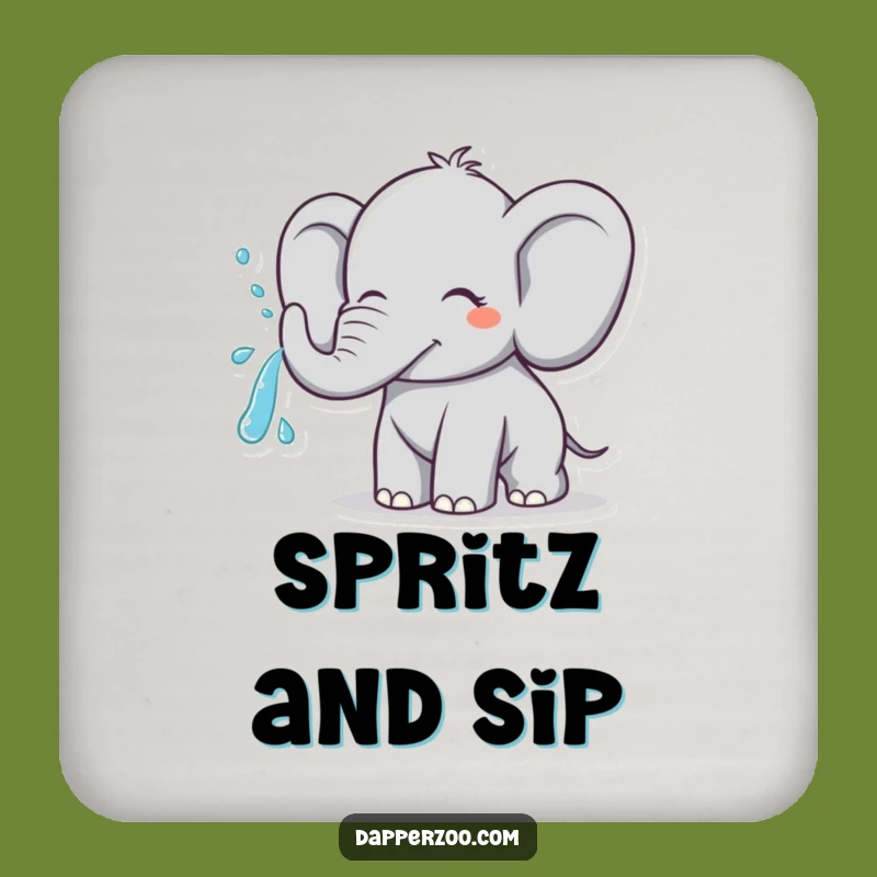 Funny Elephant Water Spray Drink Coaster - Hilarious Protection for Surfaces