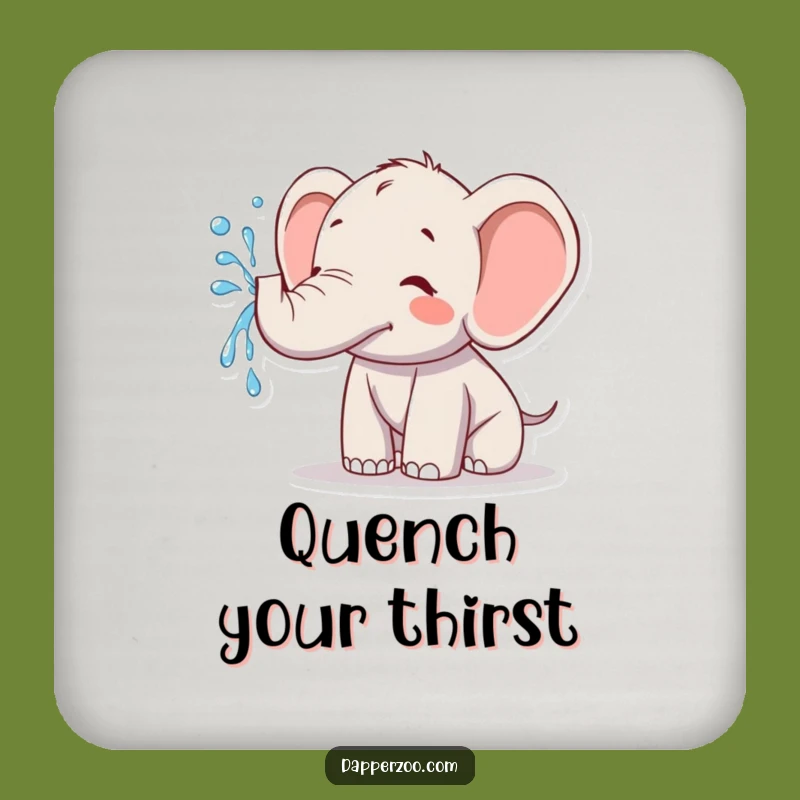 Funny Kawaii Elephant Water Spraying Coaster Set - Playful & Practical Humor