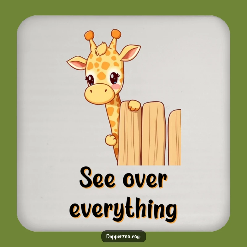 Funny Kawaii Giraffe Peeking Coaster Set - Curious Protection & Style