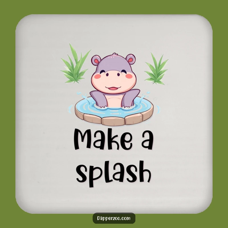 Funny Kawaii Hippo Splash Coaster Set: Protect Surfaces with Joy!