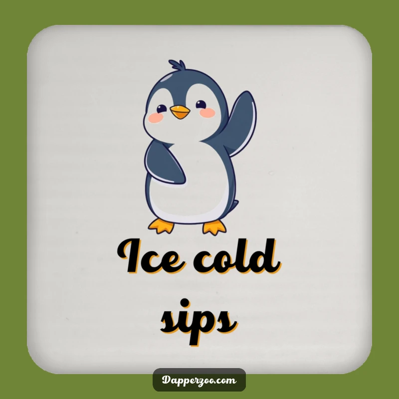 Funny Kawaii Penguin Waddling Coaster Set - Comical Protection & Style