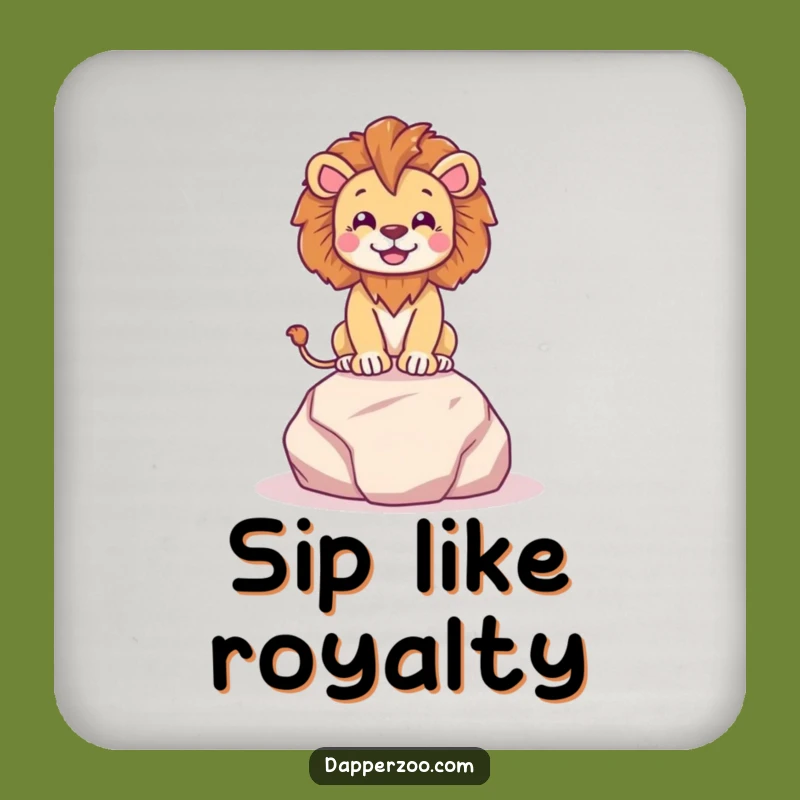 Funny Lion Regal Pose Drink Coaster - Hilarious Protection for Surfaces