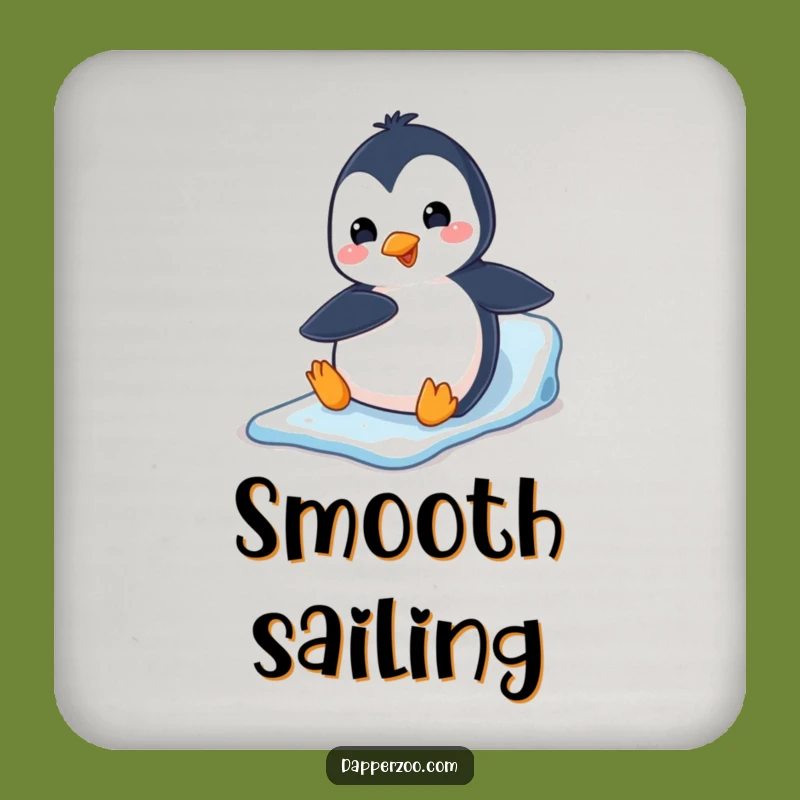 Funny Penguin Belly Slide Drink Coasters: Protect Surfaces with Fun