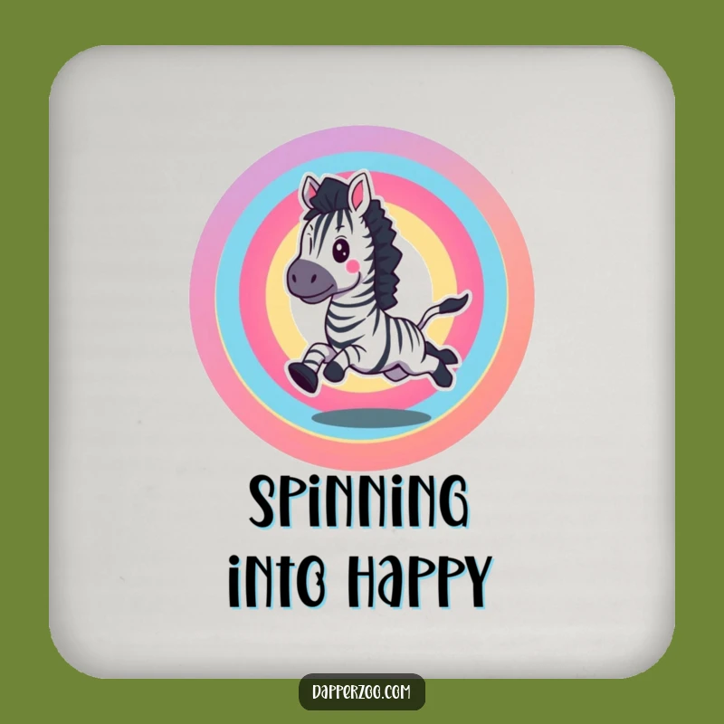 Funny Zebra Coaster - Protect Surfaces with Enthusiastic, Colorful Gallops