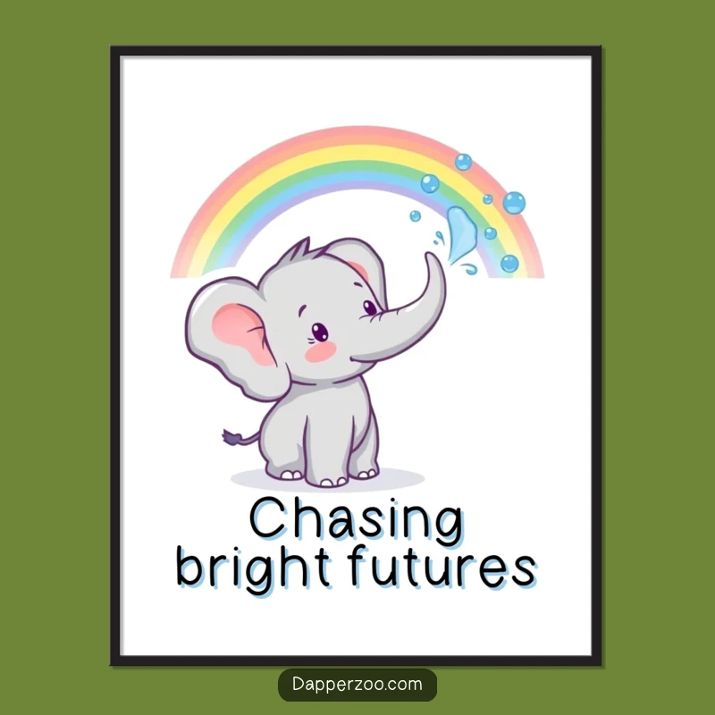 Funny Elephant Rainbow Spray Poster: Add Magic to Your Walls