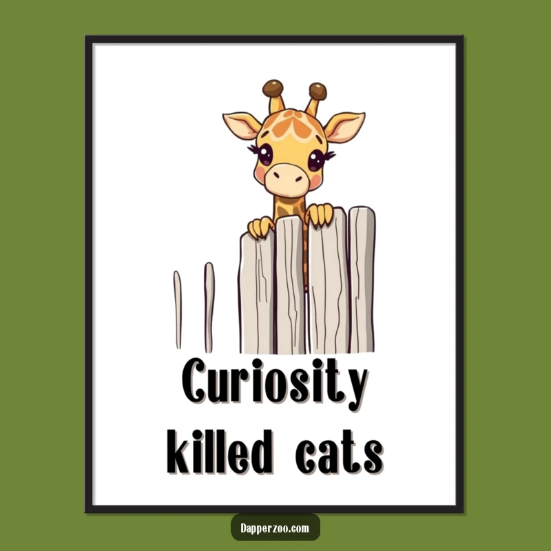 Funny Giraffe Peeking Poster: Add Intrigue and Humor to Walls