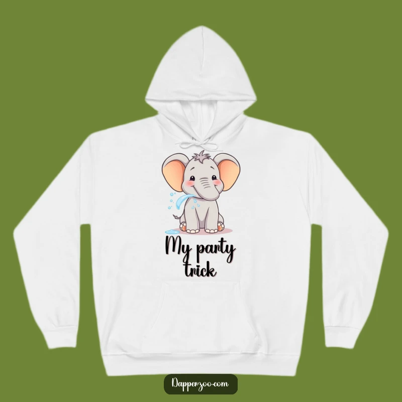 Cozy Funny Elephant Water Spray Hoodie - Joyful Animal Sweatshirt, Gift