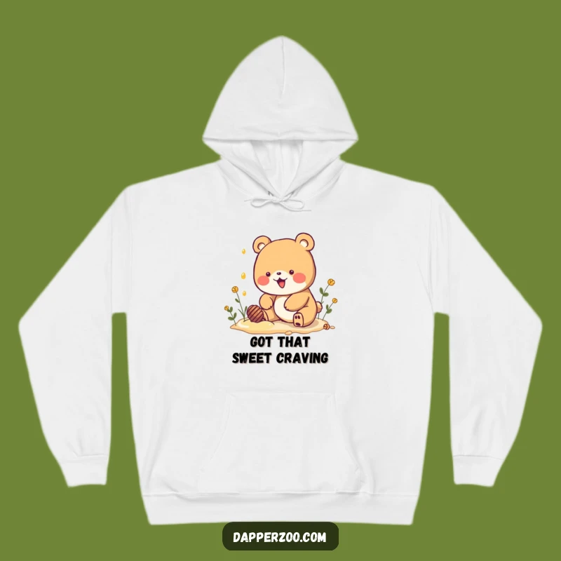 Cozy Funny Kawaii Bear Honey Dig Hoodie: Warmth Meets Sweet Humor!