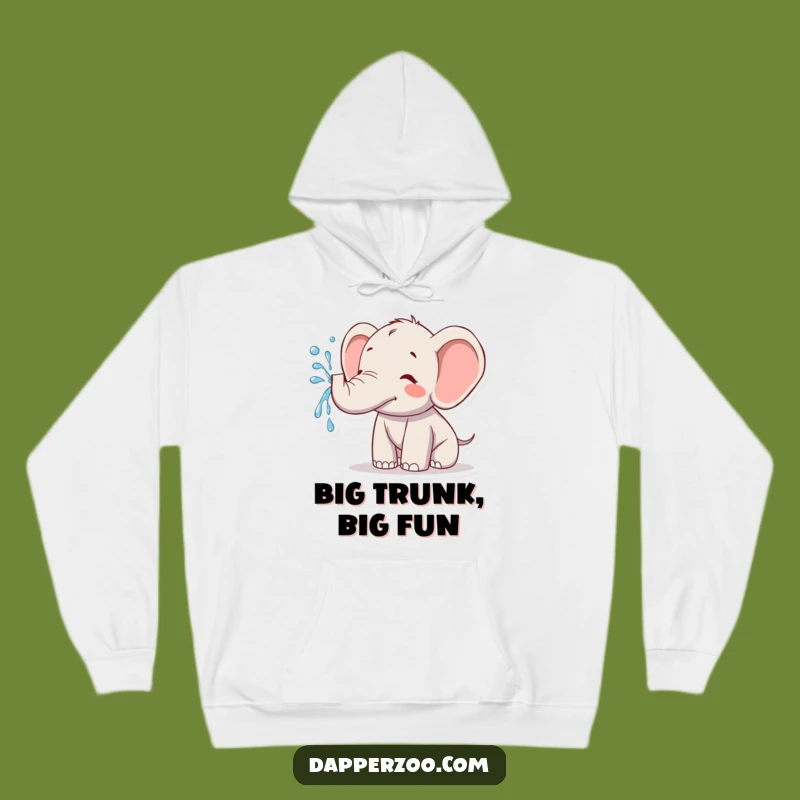 Cozy Funny Kawaii Elephant Water Spraying Hoodie - Warm & Humorous Wear
