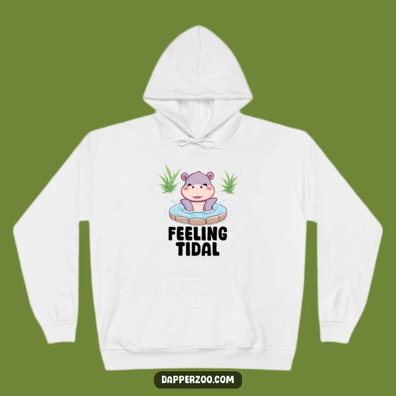 Cozy Funny Kawaii Hippo Splash Hoodie: Warmth Meets Water Fun!