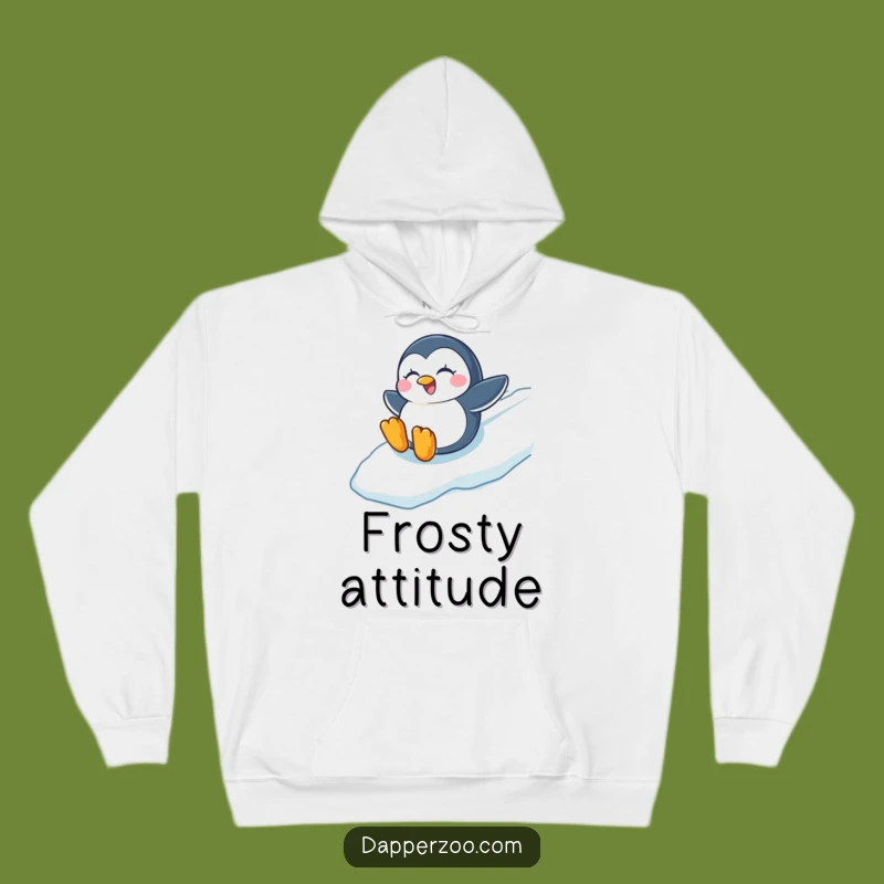 Funny Penguin Sliding Hoodie, Cozy & Hilarious for Wintry Comfort