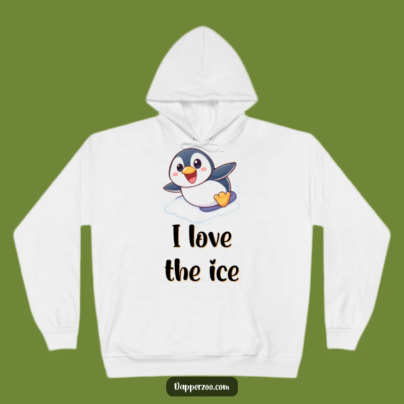 Funny Penguin Winter Hoodie: Cozy Penguin Sliding, Hilarious Cold Weather Gift!