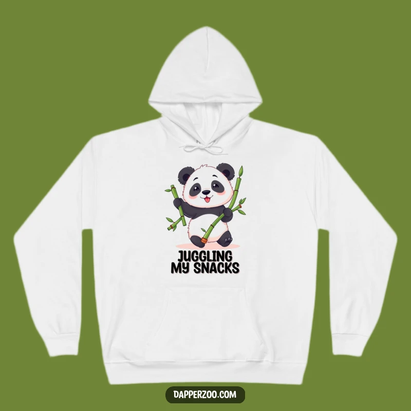 Funny Panda Juggling Hoodie: Cozy Clumsy Panda, Hilarious Comfort Gift!
