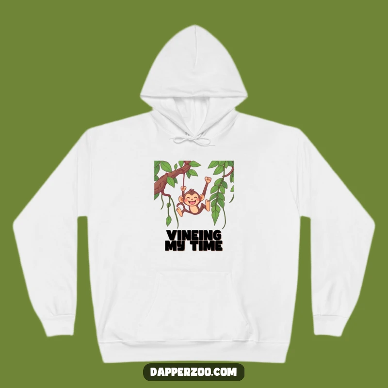 Funny Monkey Jungle Hoodie: Cozy Happy Monkey Swinging, Hilarious Adventure Gift!