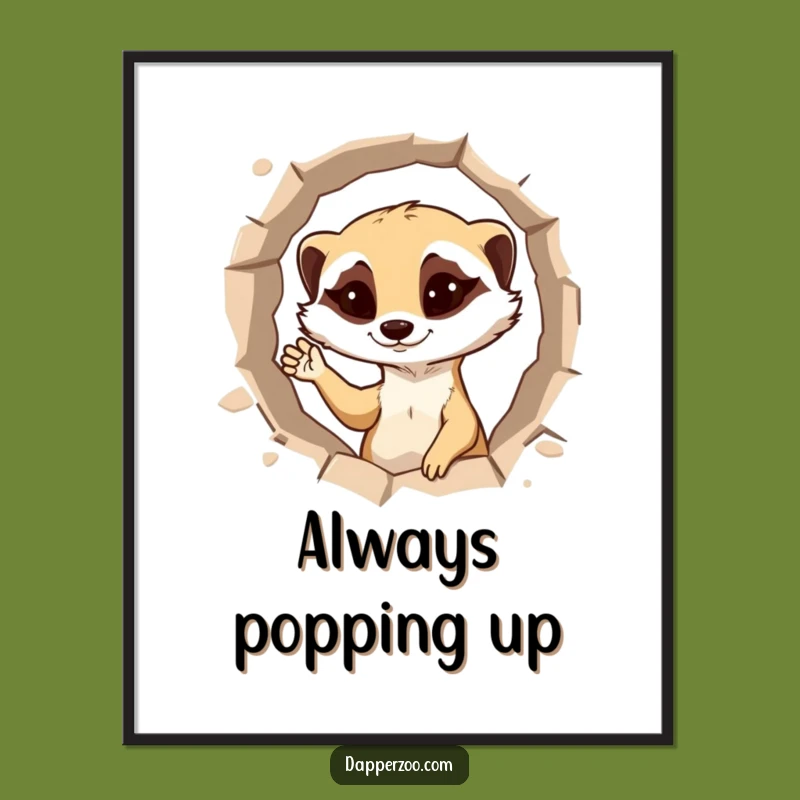 Free Printable Meerkat Wall Art: Cheeky Winking Surfer Funny Downloadable Decor