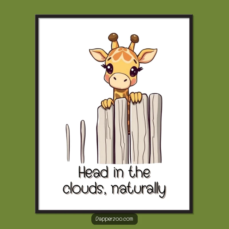 Free Printable Wall Art: Giraffe Peeking Fence Downloadable Decor