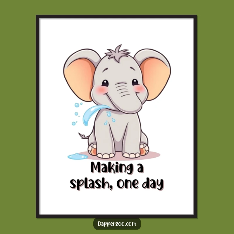 Free Printable Elephant Wall Art: Joyful Trunk Spray Comical Animal Downloadable Art