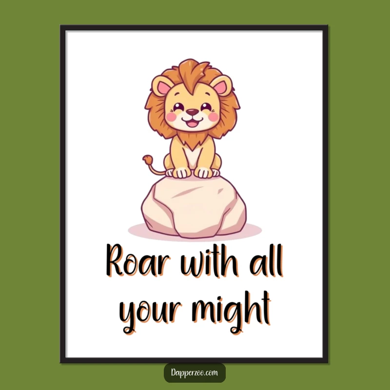 Funny Free Printable Wall Art: Lion Pose Regal Downloadable Decor Gift