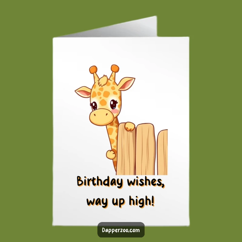 Free Printable Birthday Card: Peeking with Joy! Funny Kawaii Giraffe, Downloadable Gift